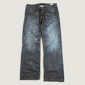 Diesel‎ Larkee Regular Straight Button Fly Blue Jeans Mens 34x30 Washed R823I